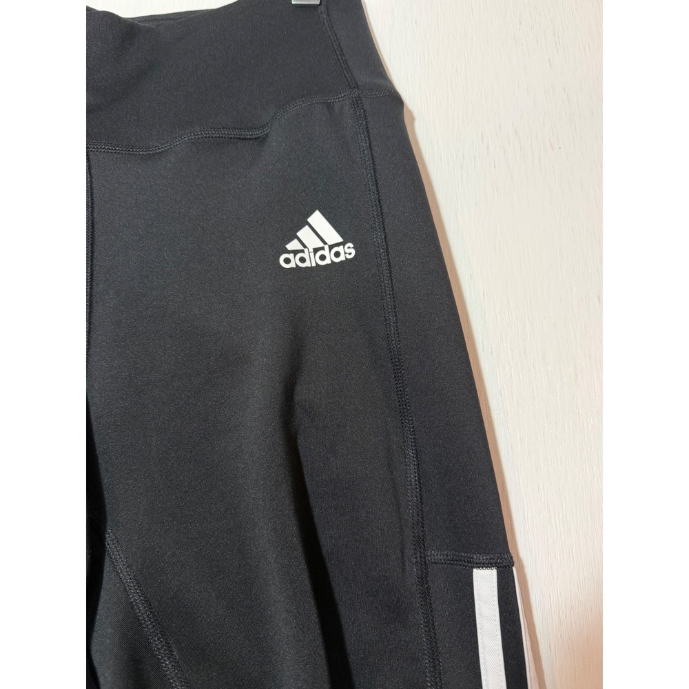 Adidas Primegreen Aeroready Leggings Black White 3-Stripe Pocket Tights Womens M - Picture 3 of 8